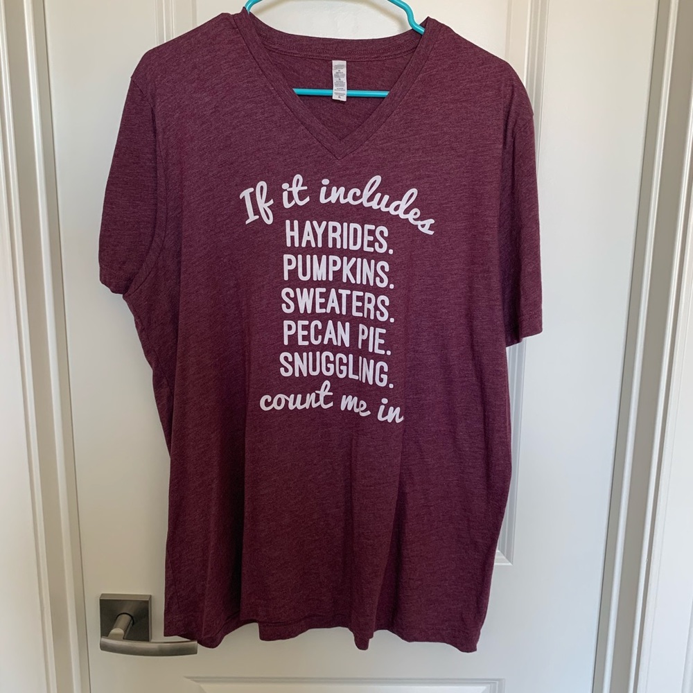 Graphic tee shirt. Fall